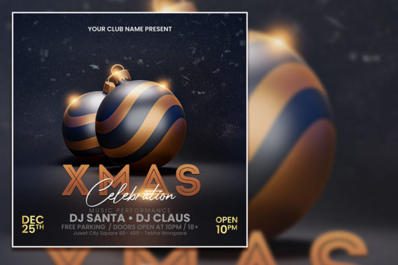 Design a Festive Xmas Celebration Social Media Post That Shines