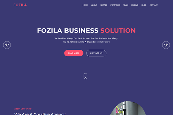 Fozila: A Modern Corporate Template for Professional Web Design