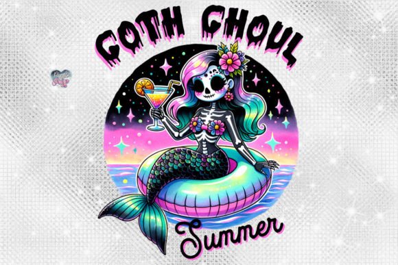Goth Ghoul Summer PNG: Where Spooky Meets the Shore
