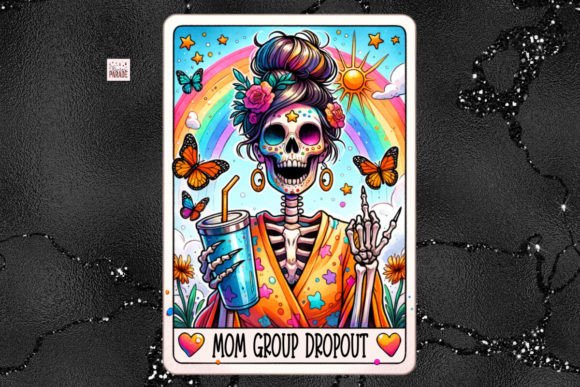 Mom Club Dropout: Sassy Tarot Card PNG for Bold Branding