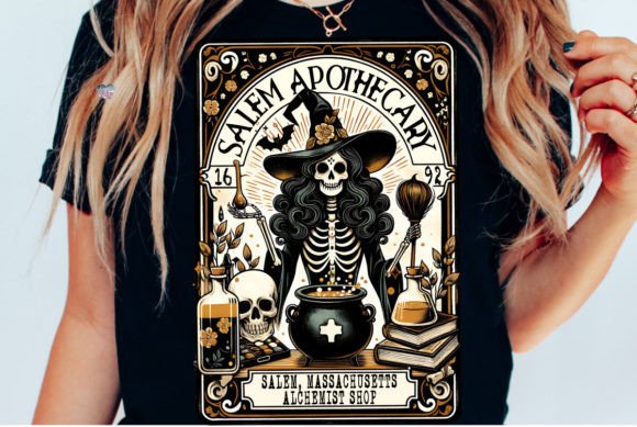 Salem Apothecary Witch Tarot Card PNG: A Design Asset for Mystical Branding