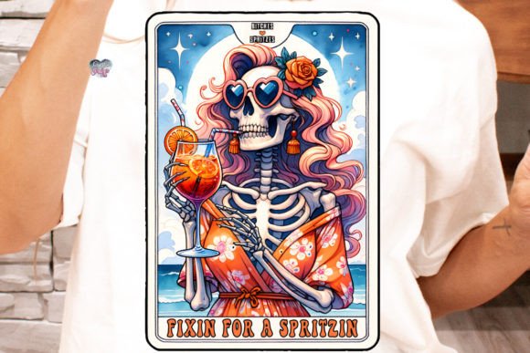 Unveiling the Aperol Spritz Tarot Card PNG Skeleton Design